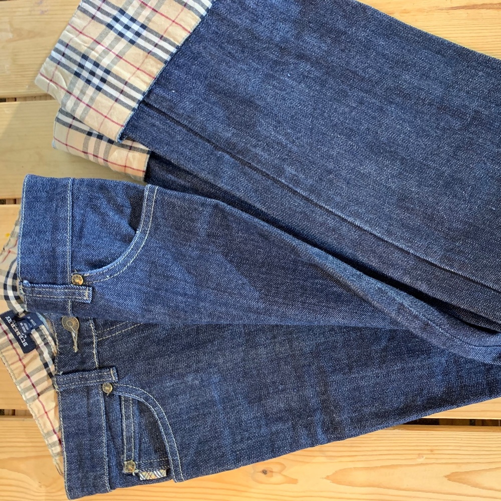 Burberry London Straight Leg Nova Check Cuff Sz 0